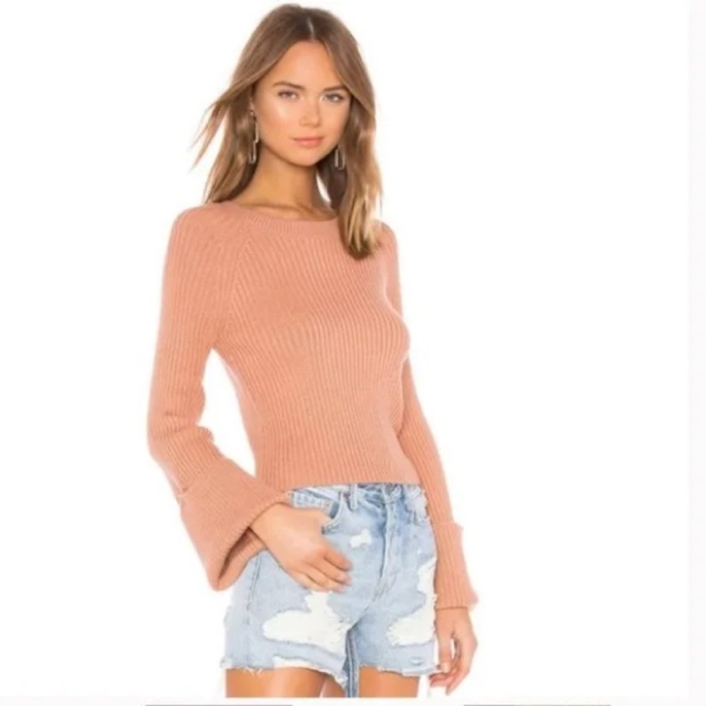 REVOLVE - TULAROSA - cuff flare sleeve sweater pink/peach size medium